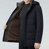 Men's Mid-Length Hooded Down Jacket - Winter Business Casual, Warm, Thick, for Middle-Aged Dads