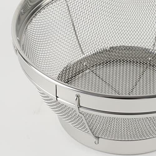 PEARL METAL Kitchen Colander, 16cm, Stainless Steel, At Aqua, Silver, HB-4080