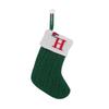 1 Stück Monogramm Gestrickte Socken Grün A-Z Buchstabe Hängende Weihnachtsstrümpfe Kamin Weihnachtsbaum Hängend Party Dekoration