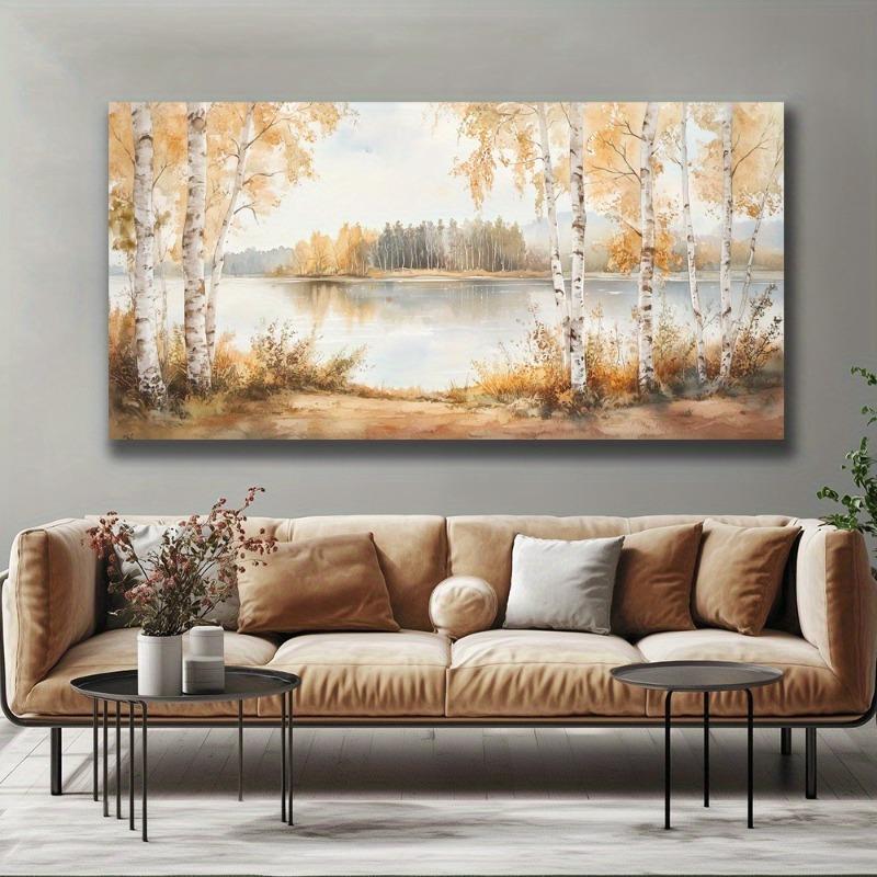 Vintage Landschaftsgemälde, Herbstlandschaft Rahmenlos für Wohnzimmer, Schlafzimmer, Büro Dekoration, Moderner Leinwanddruck Heimdekoration