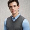 EMZ Men's V-Neck Knit Wool Vest