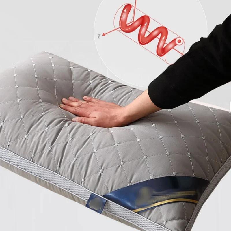 Orthopedic Pillow for Cervical Support & Sleep Aid High Resilience Non-Collapsing Core Student Single Pillow Home/Dorm/Hotel Use