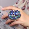 Exaggerated Oval Rhinestone Open Ring - Stylish Women's Accessory