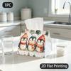 1pc Tissue Box, Watercolor Christmas Penguins Festive Cheer Pattern, 2D Flat Printing, Made From Tough Polyester, Can Be Washed, Tissue Organizer, for