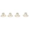 Guitar Control Knobs Retro White Color 2PCS Tone 2PCS Volume 1 4 Inch Hat Top Metal Volume Knobs with Silver Reflector