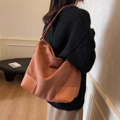 Retro Large-capacity Matte Bag Women's Spring and Summer New Casual Shoulder Bag Fashionable Commuter Tote Bag