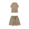 Základy 3D Silikonový Potisk Bavlněné Tričko Šortky Set Unisex Volný Streetwear Outfit