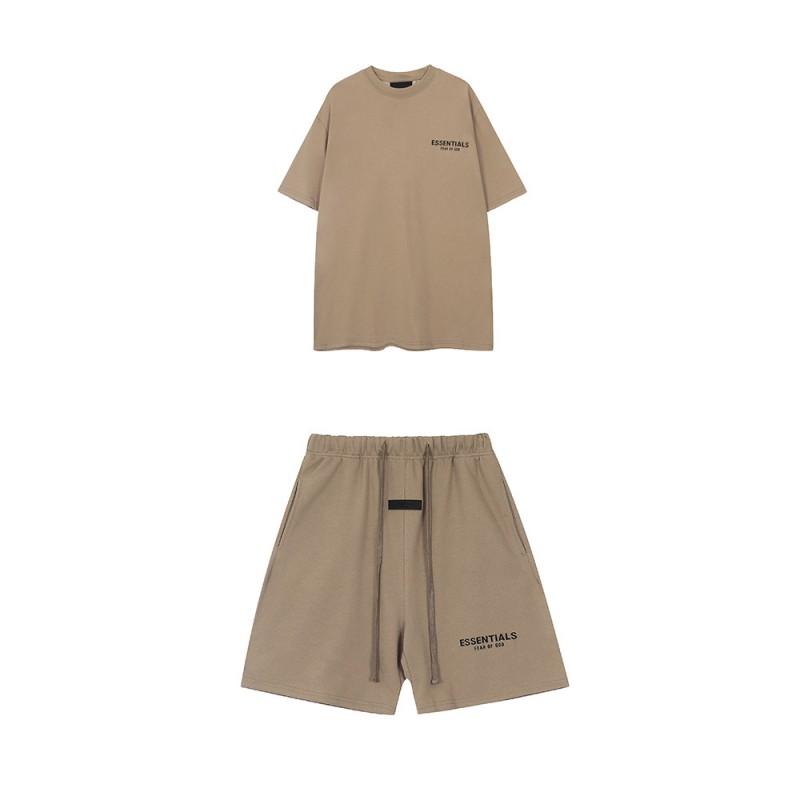 Základy 3D Silikonový Potisk Bavlněné Tričko Šortky Set Unisex Volný Streetwear Outfit