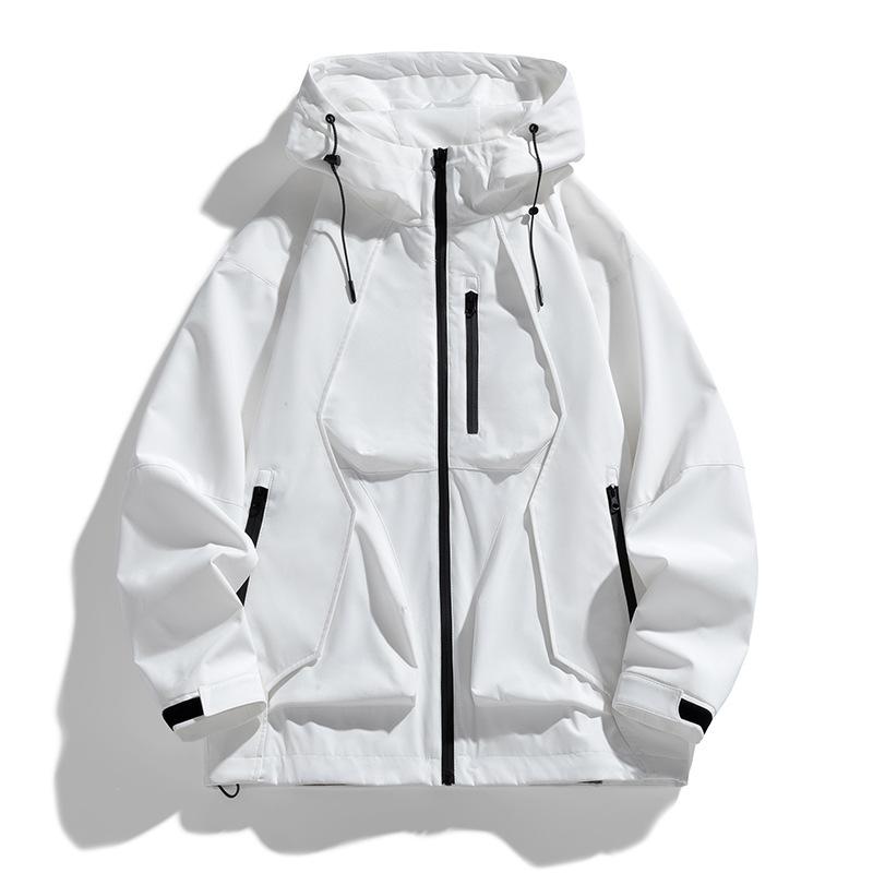 Mantel Paar Wasserdichte Jacke Frühling und Herbst Neuer Trend Vielseitige Kapuzenjacke Herren Locker Lässiger Mantel