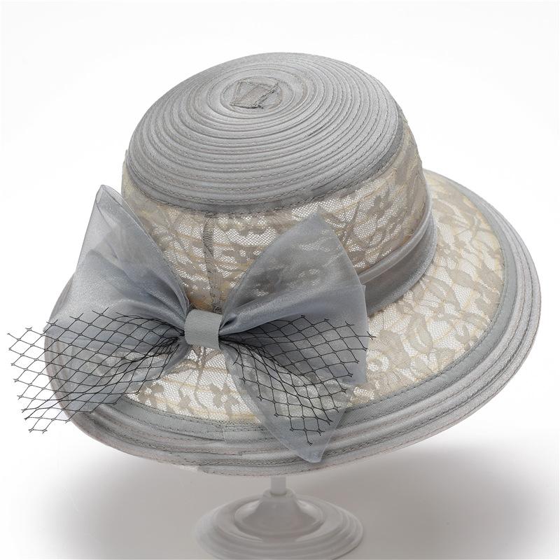 Ladies cool hat sun hat summer elegant fashion top hat organza flower pot hat sun hat