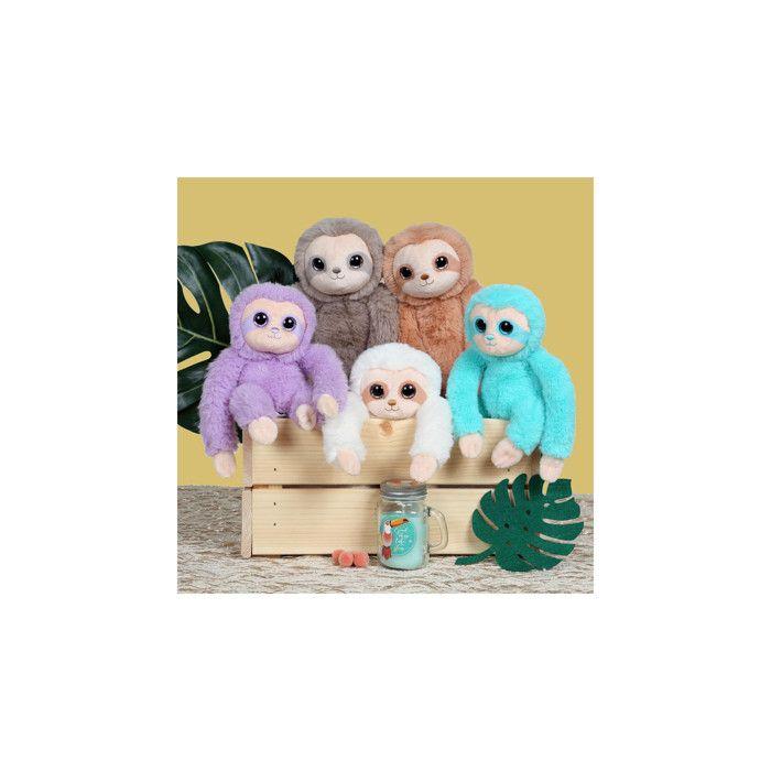 Peluche - peluche p'tit paresseux marron - 16 cm