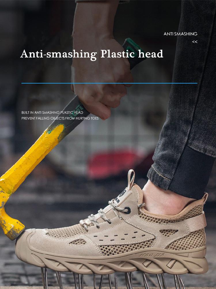 Sapatos de segurança de trabalho com isolamento 6KV, tênis masculinos ocos, respiráveis, com biqueira de aço, leves, anti-esmagamento, para homens e mulheres, botas de segurança