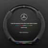 AAR1 Car Suede Carbon Fiber Anti-slip Steering Wheel Cover For A B C E V R-Class C43 CLA GLA GLB GLC GLK SLK SL Vito ML