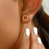 Creative Hollow Out Four Plum Blossom and Four Leaf Clover Earrings, with A Niche Design That Is Simple, Versatile, and High-end