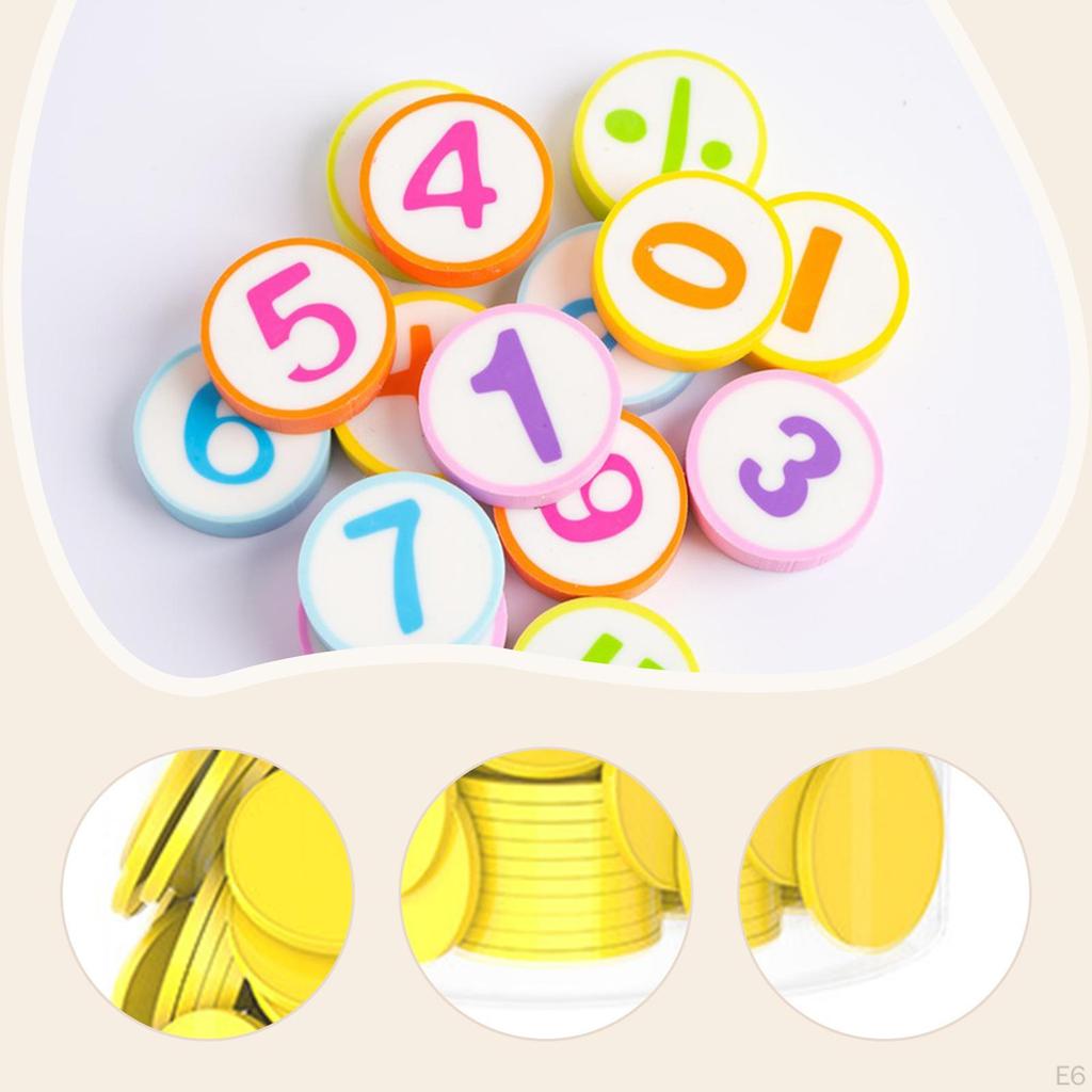 1 inch Math Manipulatives Counting Chips Discs 100Pcs for Bingo Games Multifunctional Sturdy Round