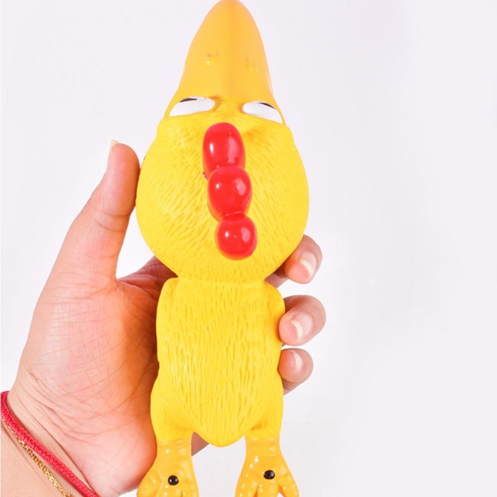 Pet Latex Toy Screaming chicken Dog Chew Toy Bite Resistant Squeaky for Puppies Small Dogs Teething Cleaning