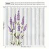 1 Elegant Lavender and Woodblock Print Shower Curtain - Purple Floral Pattern, Polyester Bathroom Decor, Machine Washable