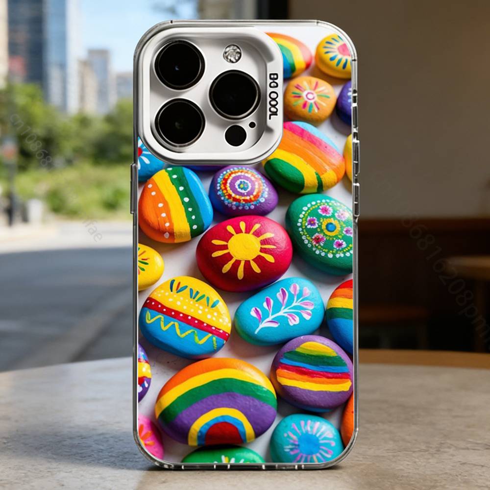 

Vibrant stones White Shockproof Phone Case For iPhone 17,16,15,14,13,12,11,Pro,XS,Max,Plus,Mini,SE iPhone11PRO