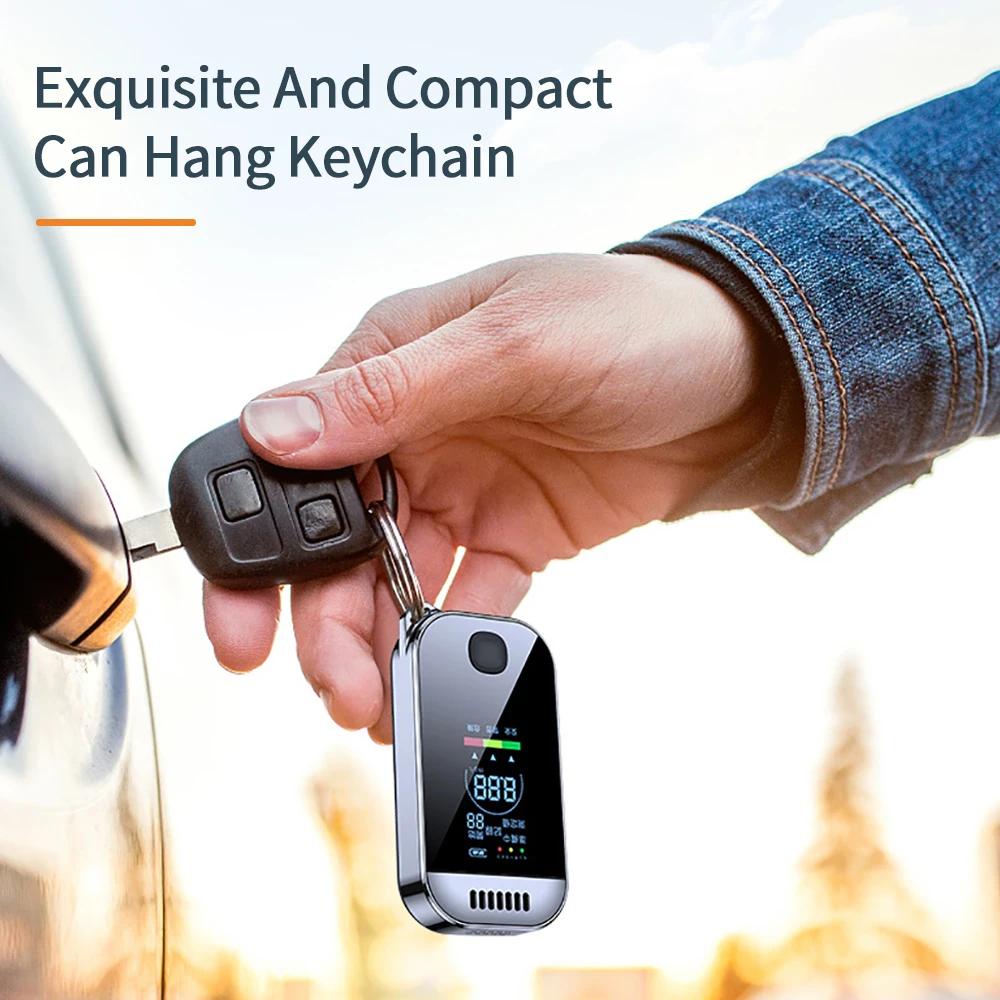 NEW Digital Breath Alcohol Tester Professional Breathalyzer With LCD Display USB Rechargeable Electronic Alcohol Tester Keychain