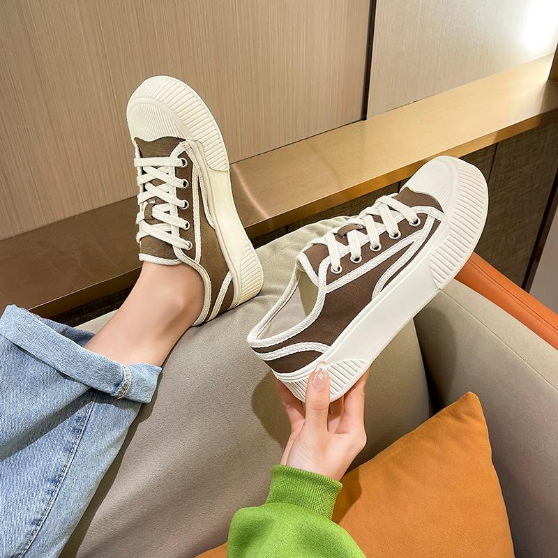 Canvas Shoes Women 'S  New Women 'S Shoes Sponge Cake Thick -Soled Biscuit Shoes Summer Breathable Dad Shoes Summer All -Match Tide