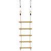 5 Step Climbing Ladder For Children With 2 Carabiners And 2 Tree Straps For Ages 3 8 Years 40 X 3.5 X 180 Cm Natural
