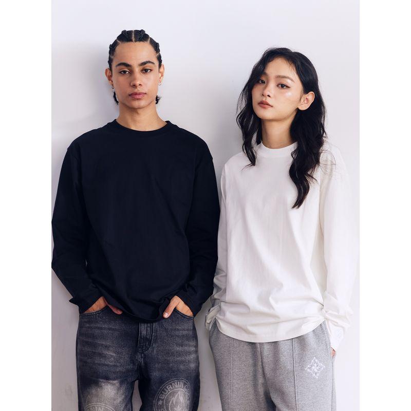 Burnin * Underwear Cotton Comfortable Breathable Long Sleeves T-shirt Men's Loose Bottoming Shirt Easiest for Match Tops Autumn