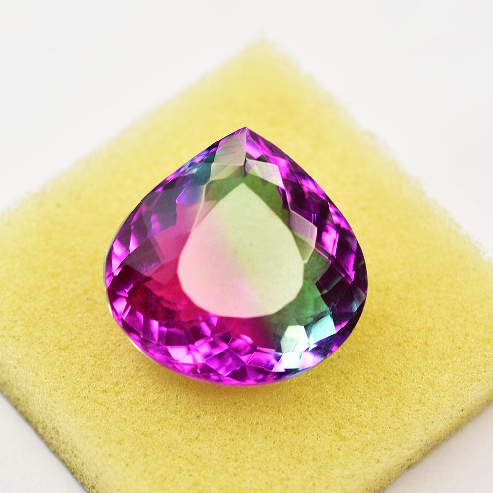 Certified Natural Bi-Color Tourmaline 60.15 Ct Pear Flawless Loose Gemstone