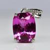 21 Ct Pink Ruby Natural Cushion Gemstone Pendant 925 Sterling Silver