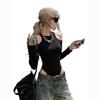 Spicy Off-Shoulder Halter Bodysuit Top - Women's 2025 Autumn Style Slim Fit
