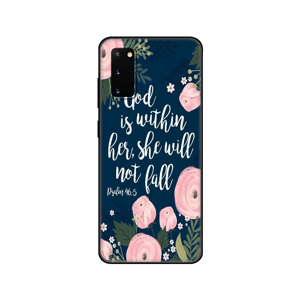 Black Tpu Case For Samsung Galaxy S20 /S20 PLUS/S20 ultra/S20+ /S20FE Back Cover Caliber Bible Quotes