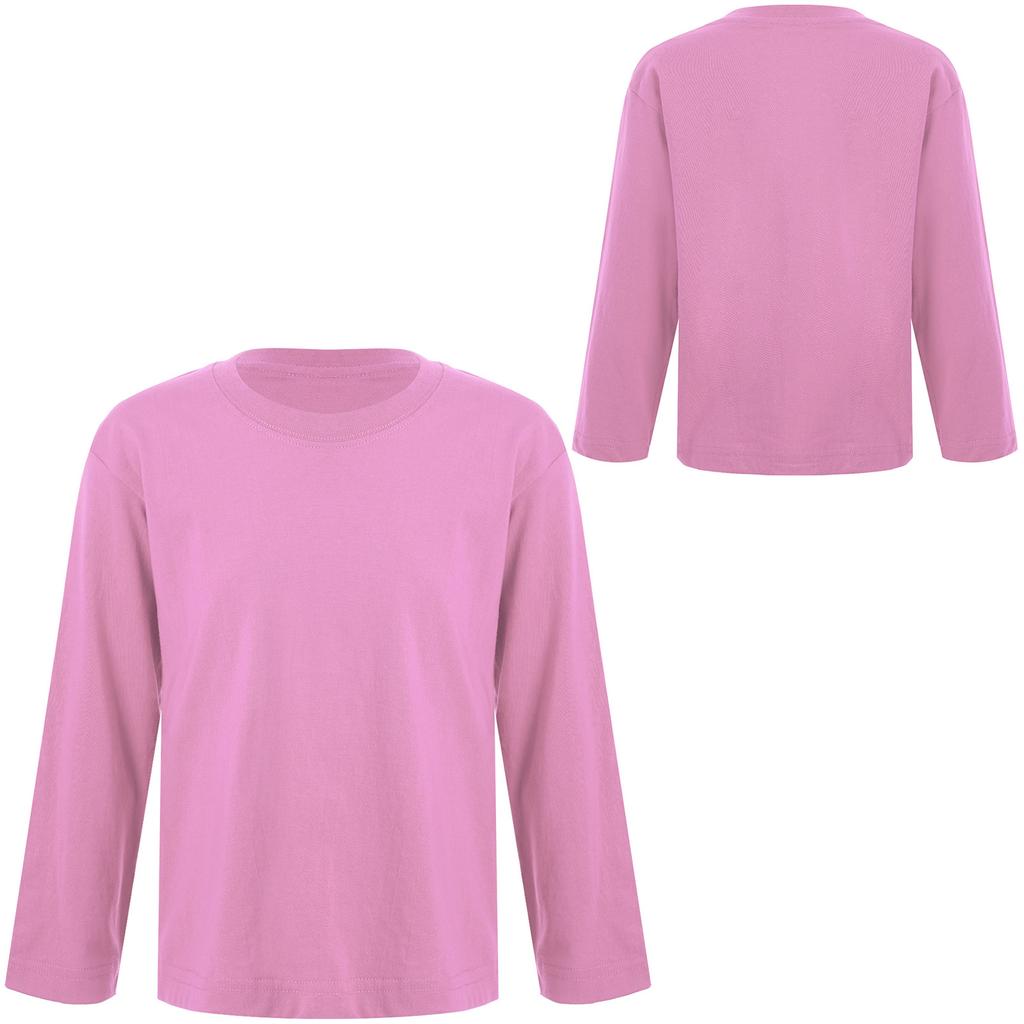 Jenter Gutter Langermet T-skjorte Ensfarget Genser Undertrøye Høst Vintergenser Normal Passform Tunika Bluse Topp