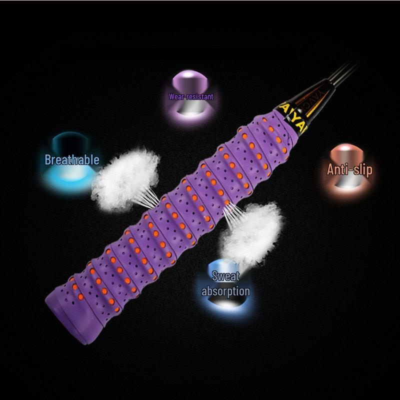 Dual-Color Non-Slip Grip Tape for Rackets & Fishing Rods – Sweat-Absorbent, Breathable, and Wear-Resistant