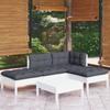 Day and Night - Day and Night Garden Furniture 5 Pieces with White Pine Wood Cushions