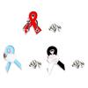 Delicate Ribbon Brooches HIV Awareness Lapel Pin for Women Chest Spine Delicate Ribbon Badge Decoration Brooch Pin