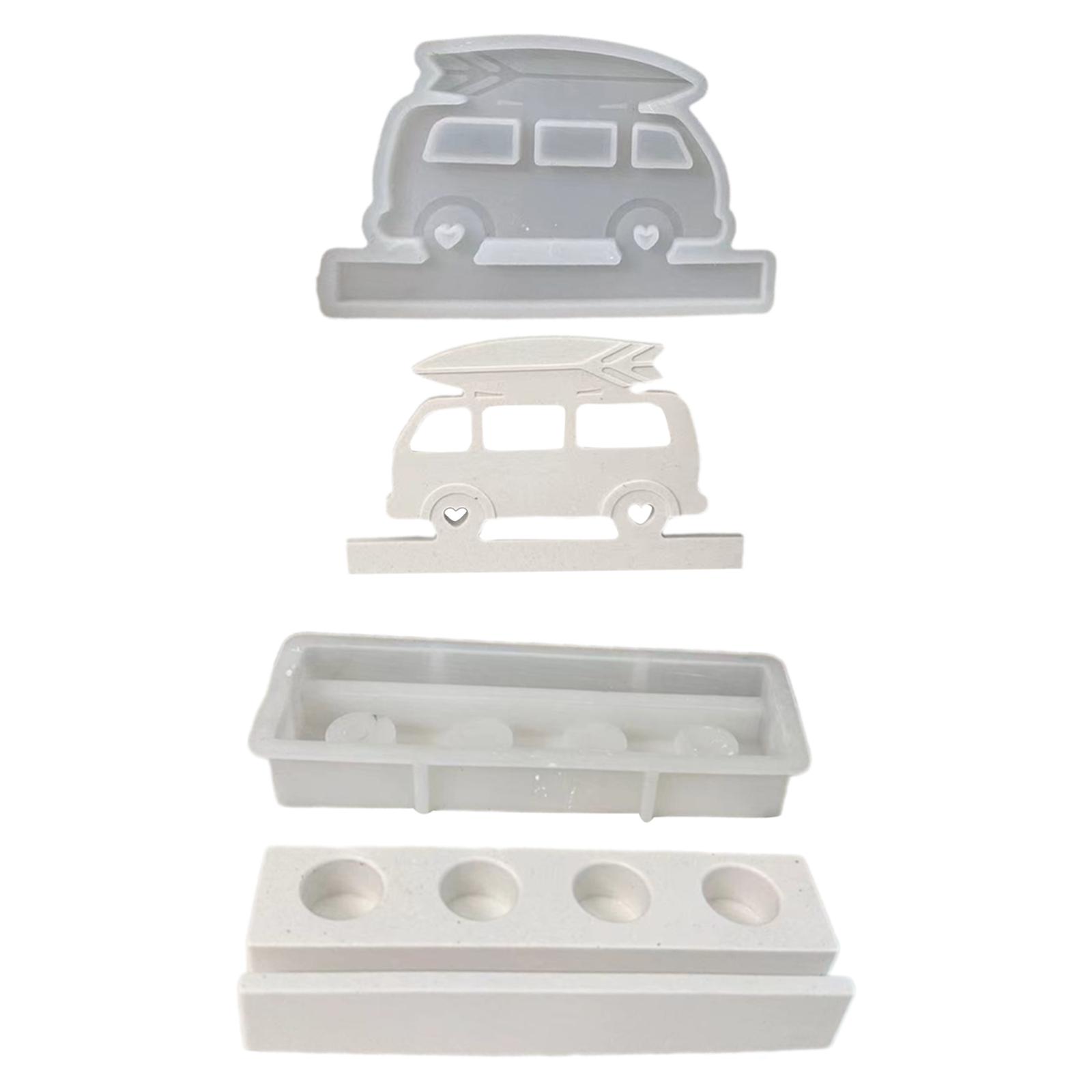 

Plug-in Camper Candlestick Mold Silicone Candle Holder Mould Easy to Demold Aromatherapy Mould Gypsum Home Ornaments B