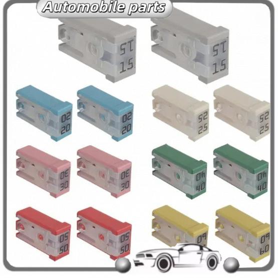 14pcs 15A, 20A, 25A, 30A, 40A, 50A, 60A, 32V mini slotted automotive box fuse kits 14 pcs