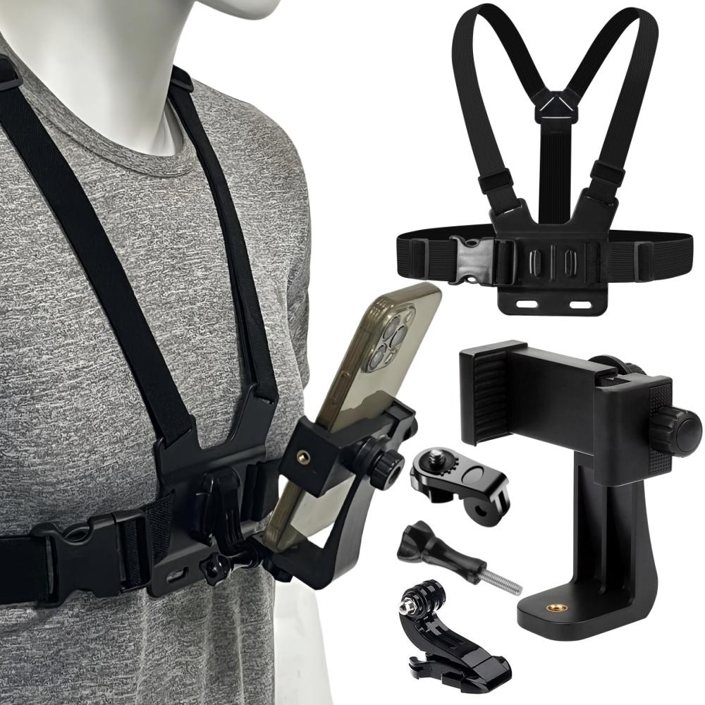BEPAN Phone Chest Strap Mount Belt for Iphone 14 Holder Mobile Smartphone for Hero 13 12 11 10 9 Action Camera Live Shooting