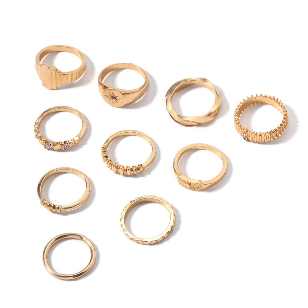 Finger Rings for Women Vintage Geometric Finger Rings Personality Band Stack Ring for Women Girls