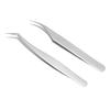 2pcs Eyelash Extension Tweezers Set Firmly Clamp Curved Tip Stainless Steel False Eyelashes Applicator Tool