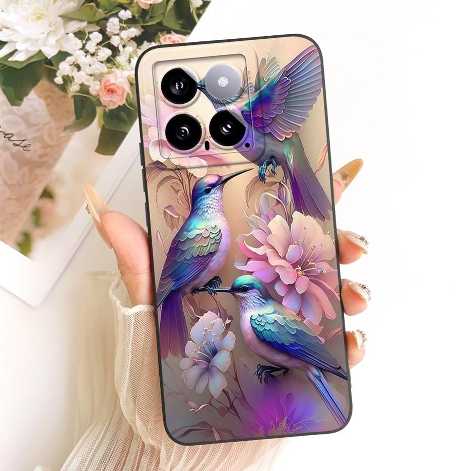 For Xiaomi Mi 14 Pro Case Cute Rabbit Cartoon Cover Shockproof Soft TPU Phone Case For Xiaomi 14 Pro Mi14 Pro 5G Back Cover Bags