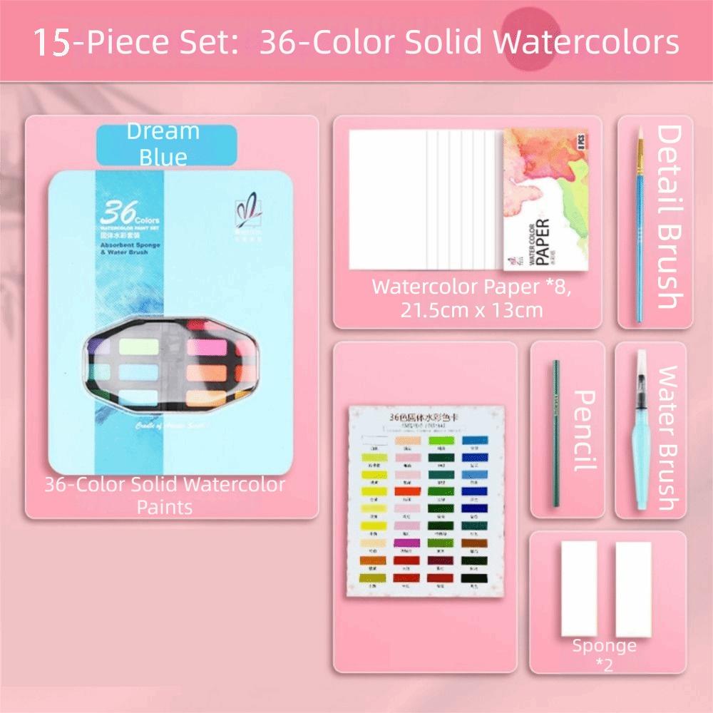 15/16Pcs Solid Pigment Watercolor Paint Set Watercolor Pigment Set  Starter Artists