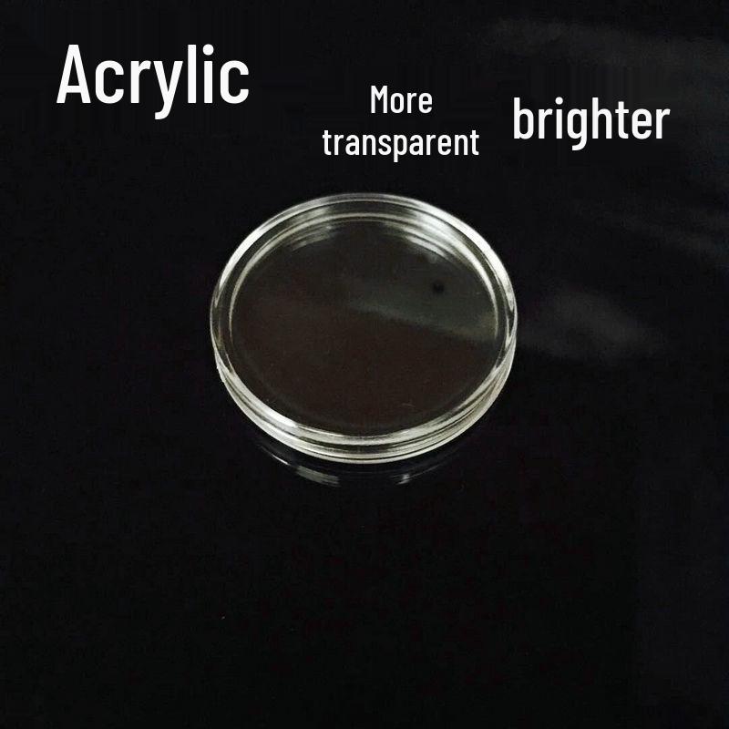 Fully Transparent 35mm Round PS Plastic Coin Storage Box with Lid