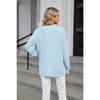 Spring and Autumn Women's Blouse Button Loose V-Neck Striped Long Sleeve Top