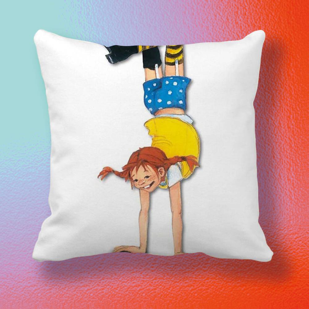 Anime Pippi Pillow cover Soft Microfiber Pillowcase Home Sofa Decor Surprise Decorative printed