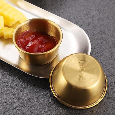 Koreanischer Edelstahl Kleine Soßenschale Gewürzschalen Ketchup Hot Pot Dip-Schale Untertasse Geschirr Küchenbedarf