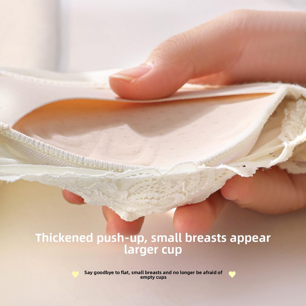 Women Sweet Lace Small Breasts Gather Flat Breasts Show Large No Trace of The Pair of Breast Anti-drooping Underwear