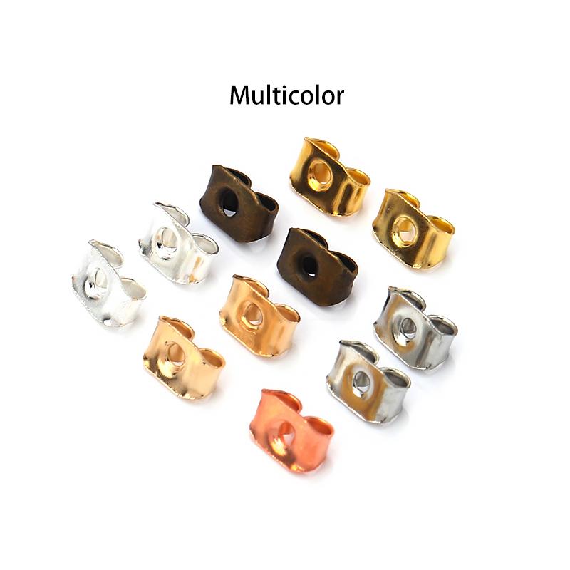 200Pcs/Lot Iron Gold Color Butterfly Scrolls Ear Post For Jewelry Making DIY Blocked Caps Studs Earring Backs Stopper Supplies