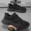 Men's Shoes New Breathable Mesh Fashionable All-matching Platform Black Sneakers Casual Dad's