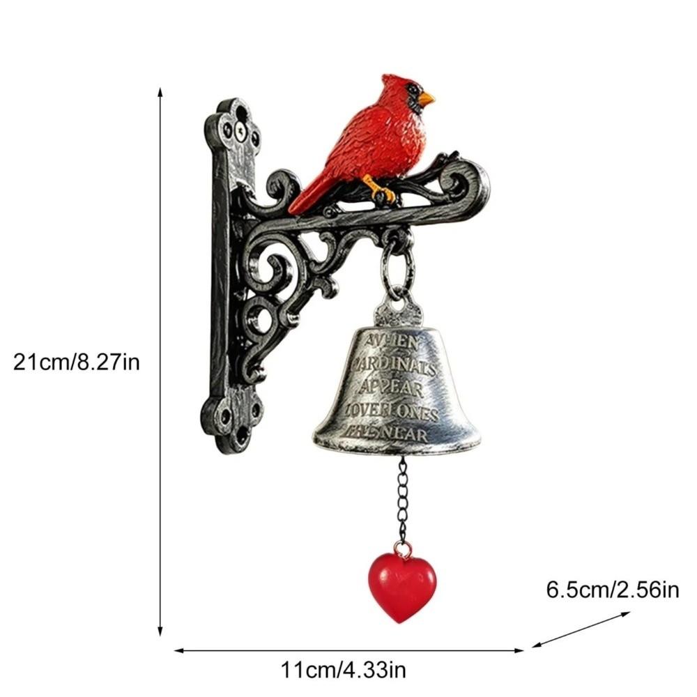 Metal Red Bird Doorbell Sturdy Retro Doorbell Rural Style Wall Mounted Doorbell  Entrance Door