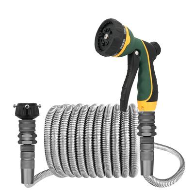 TheFitLife Stainless Steel Watering Hose, Durable, for Car Washing, Garden, and Outdoor Watering (5m)
